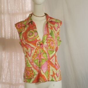 Alberto makali sleeveless crinkle top M size